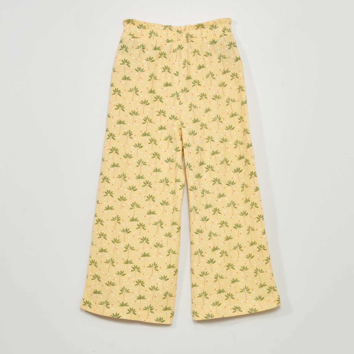 Pantalon gaufrée imprimé JAUNE