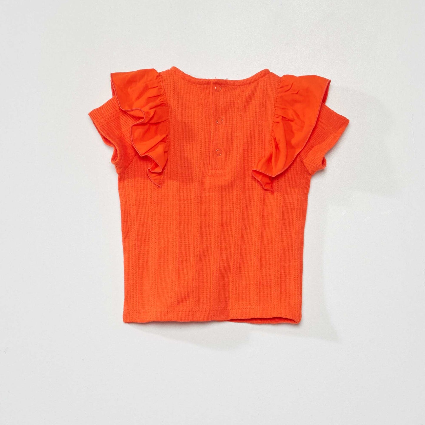 T-shirt à manches courtes en maille pointelle Orange