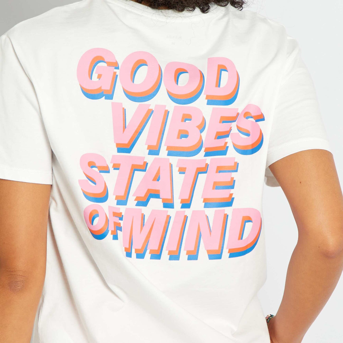 T-shirt en jersey avec imprimé face et dos blanc