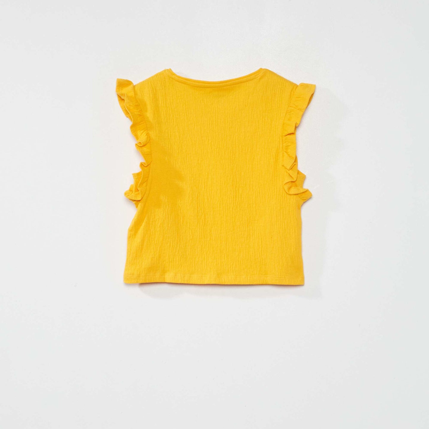 Tee-shirt imprimé avec volants Jaune