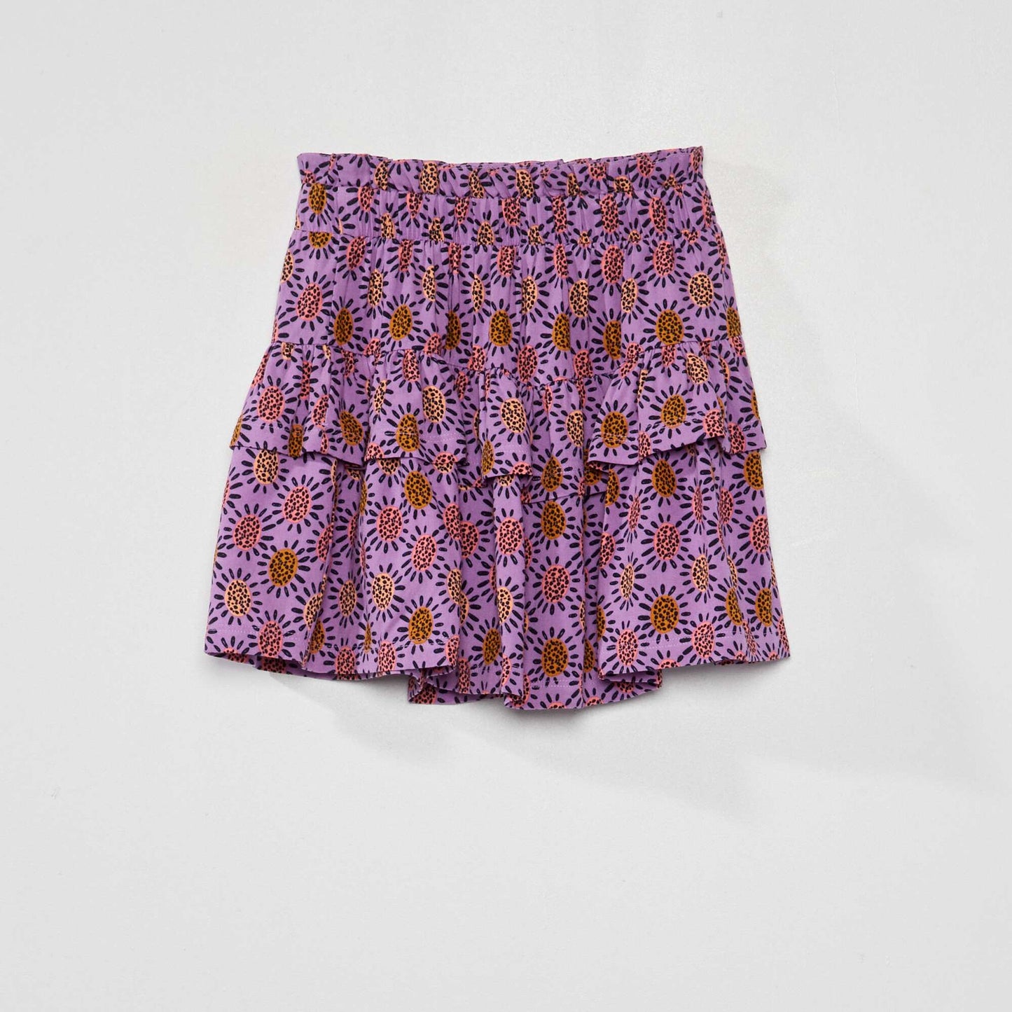 Jupe évasée avec volants Violet