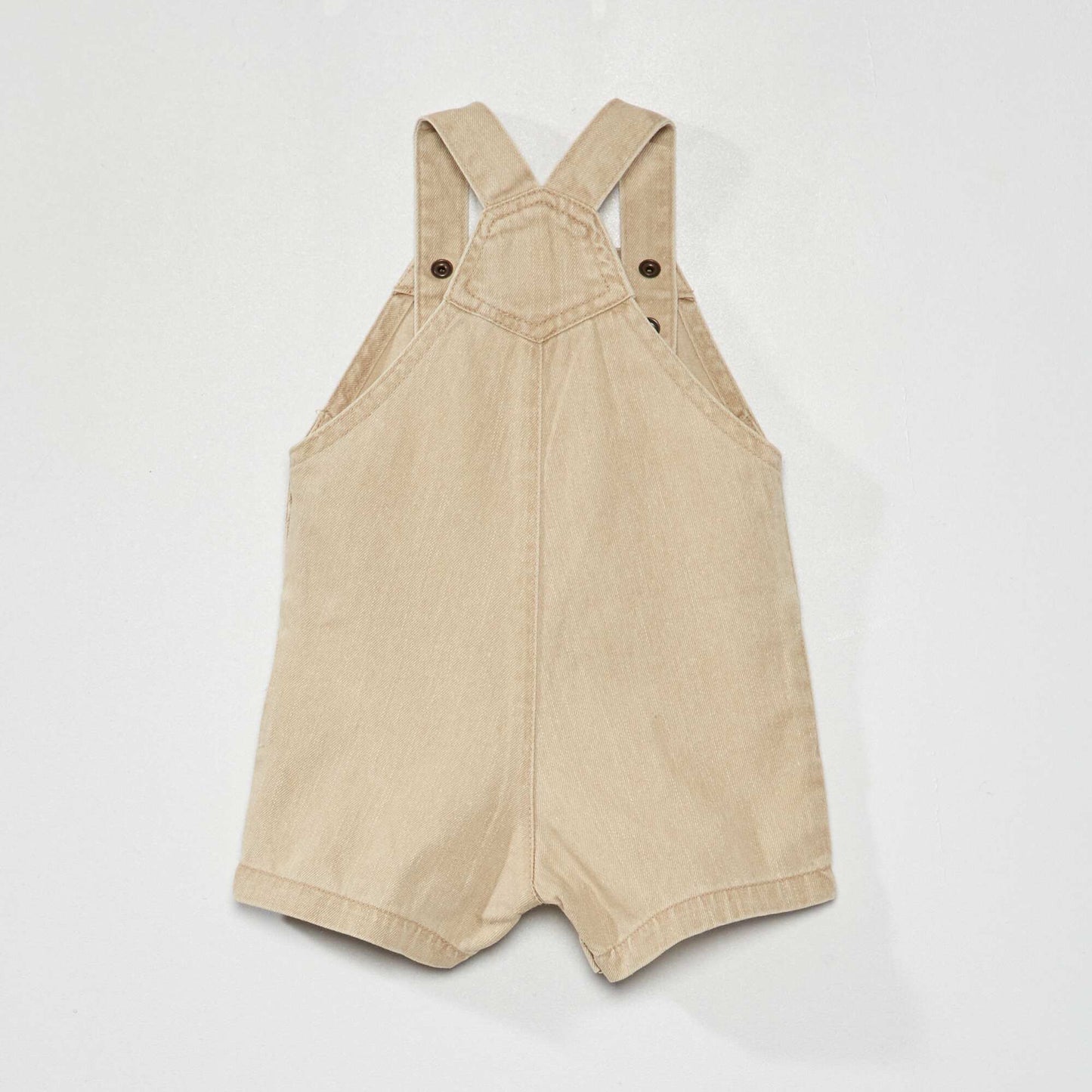 Salopette courte en denim Beige