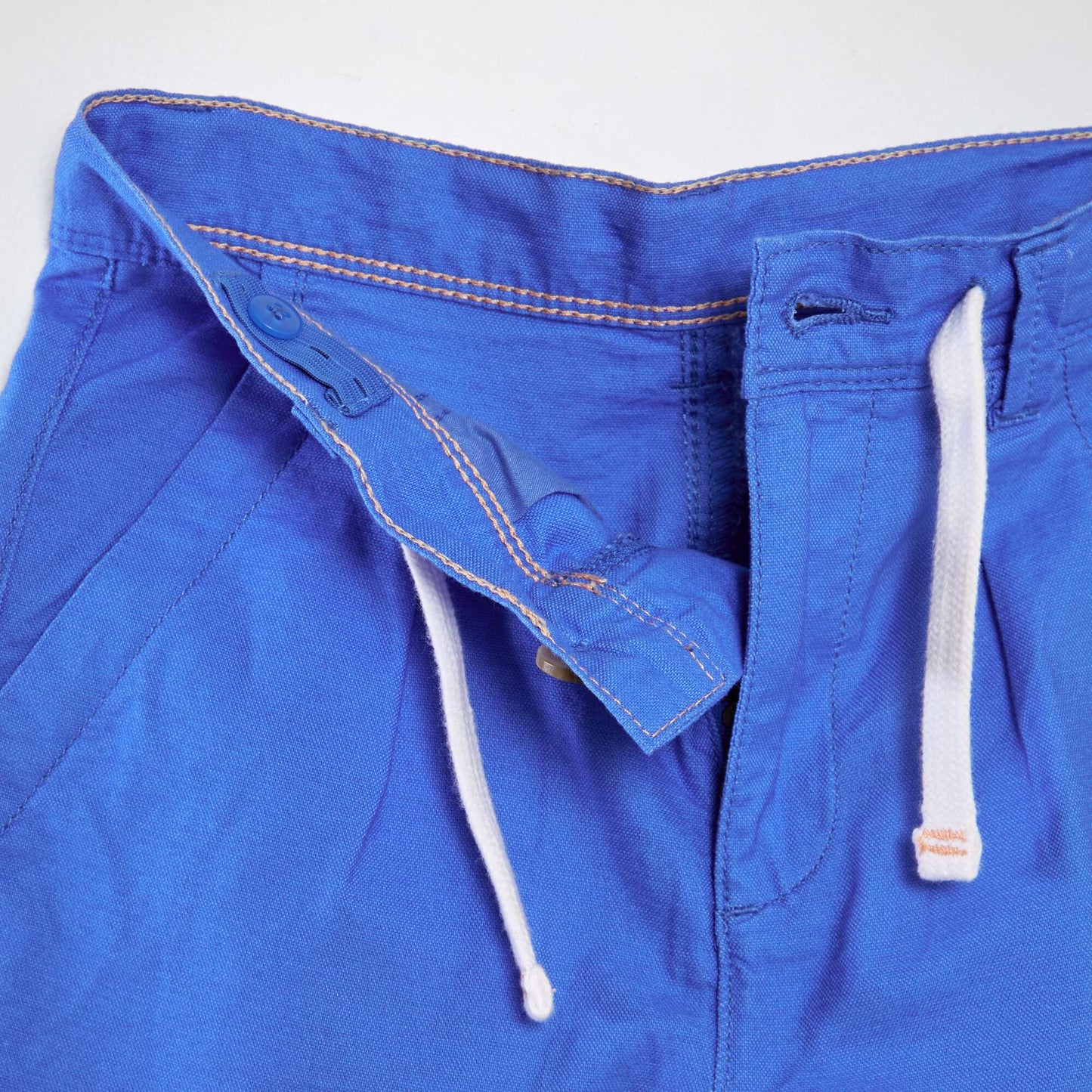 Pantalon slim tissu oxford Bleu
