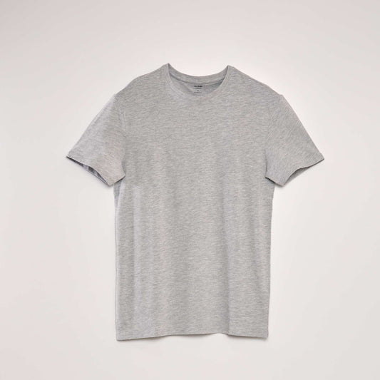 T-shirt droit en jersey uni gris chiné clair
