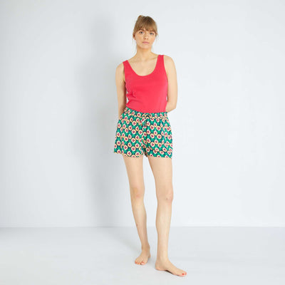Short de pyjama avec imprimé fantaisie Multicolore