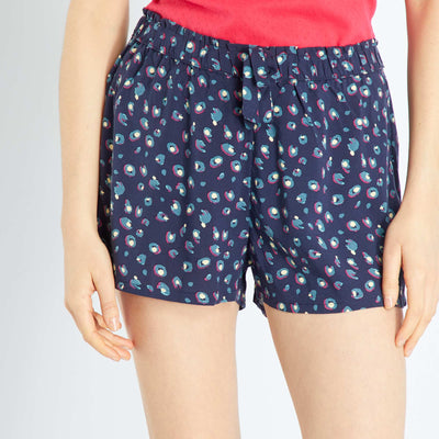 Short de pyjama avec imprimé fantaisie Bleu