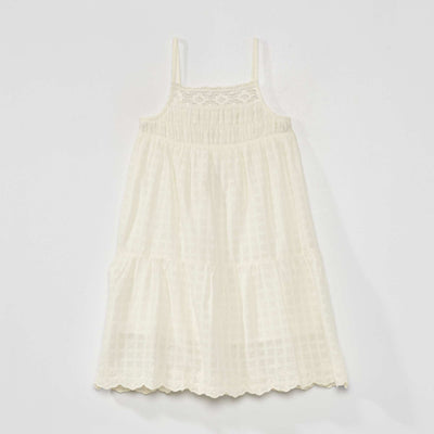 Robe à fines bretelles Ecru