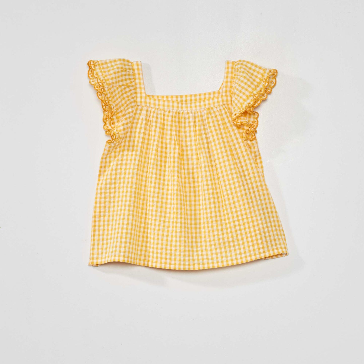 Blouse avec imprimé 'vichy' Jaune