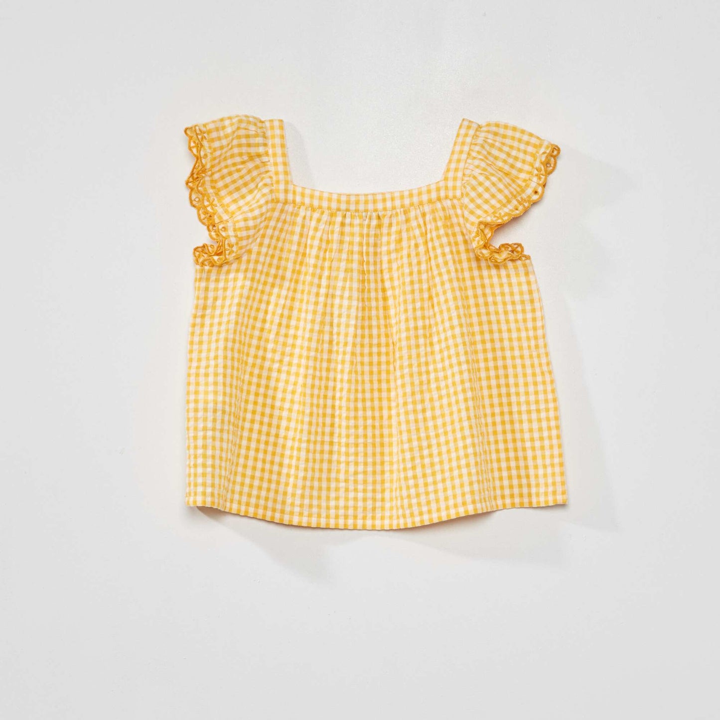 Blouse avec imprimé 'vichy' Jaune