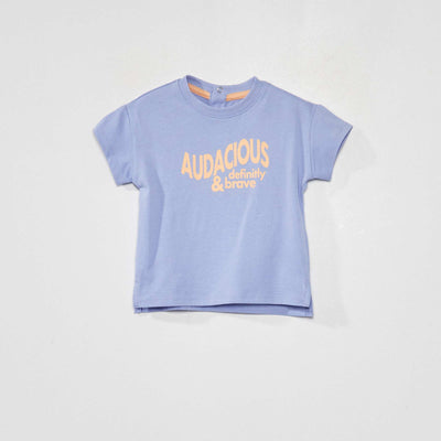 Tee-shirt à message 'audacious' Bleu