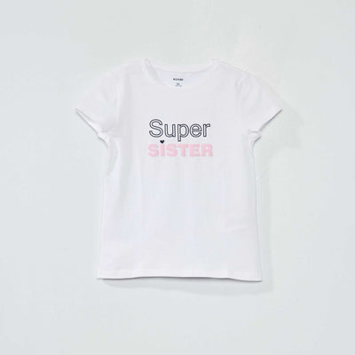 T-shirt en jersey avec motifs fantaisie Blanc 'cœur'