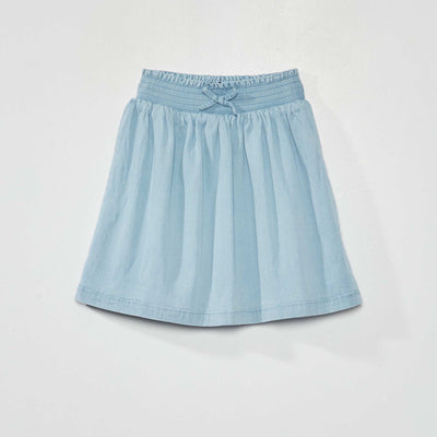 Jupe fluide et légère à taille élastiquée Bleu