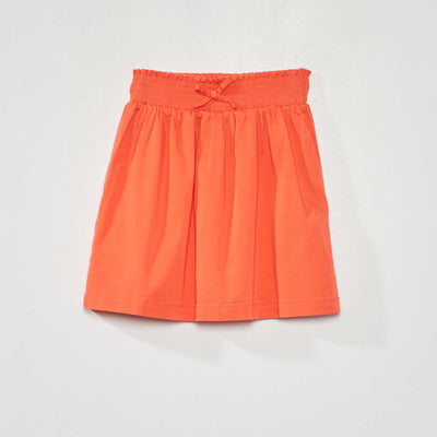 Jupe fluide et légère à taille élastiquée rouge corail
