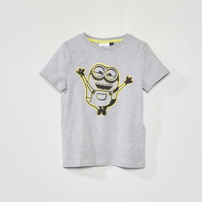 Tee-shirt chiné imprimé 'Minions' Gris