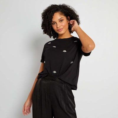 T-shirt bijoux noir