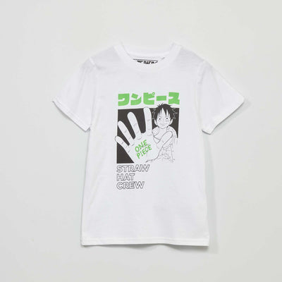 T-shirt 'One Piece' manches courtes blanc