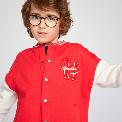 Veste en molleton  style collège Rouge