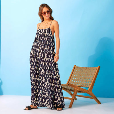 Robe longue tie and dye NOIR