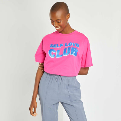 T-shirt à manches courtes avec imprimé Rose