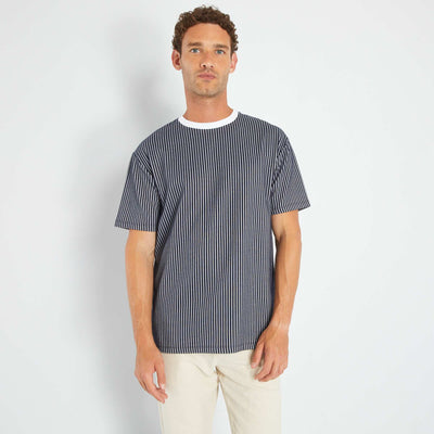 T-shirt en matière texturée Bleu