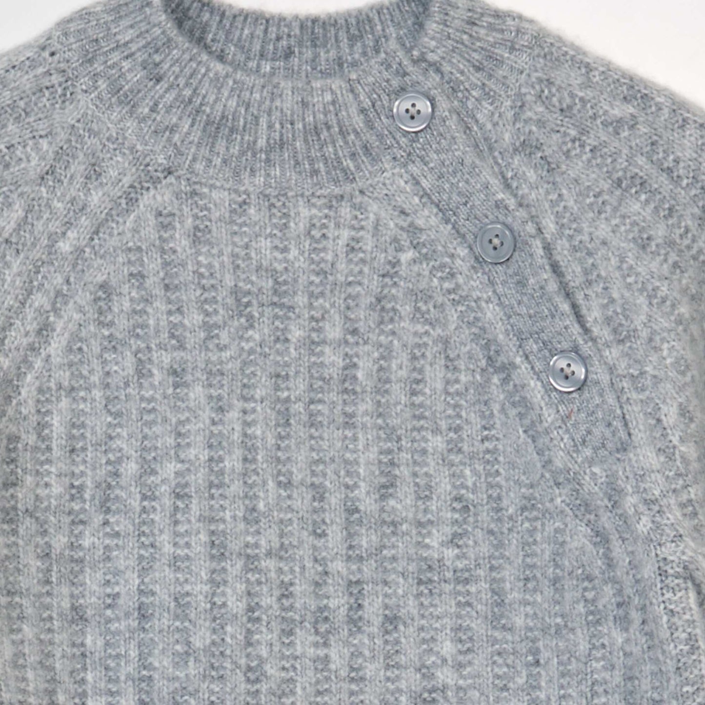 Pull en maille à col montant Gris