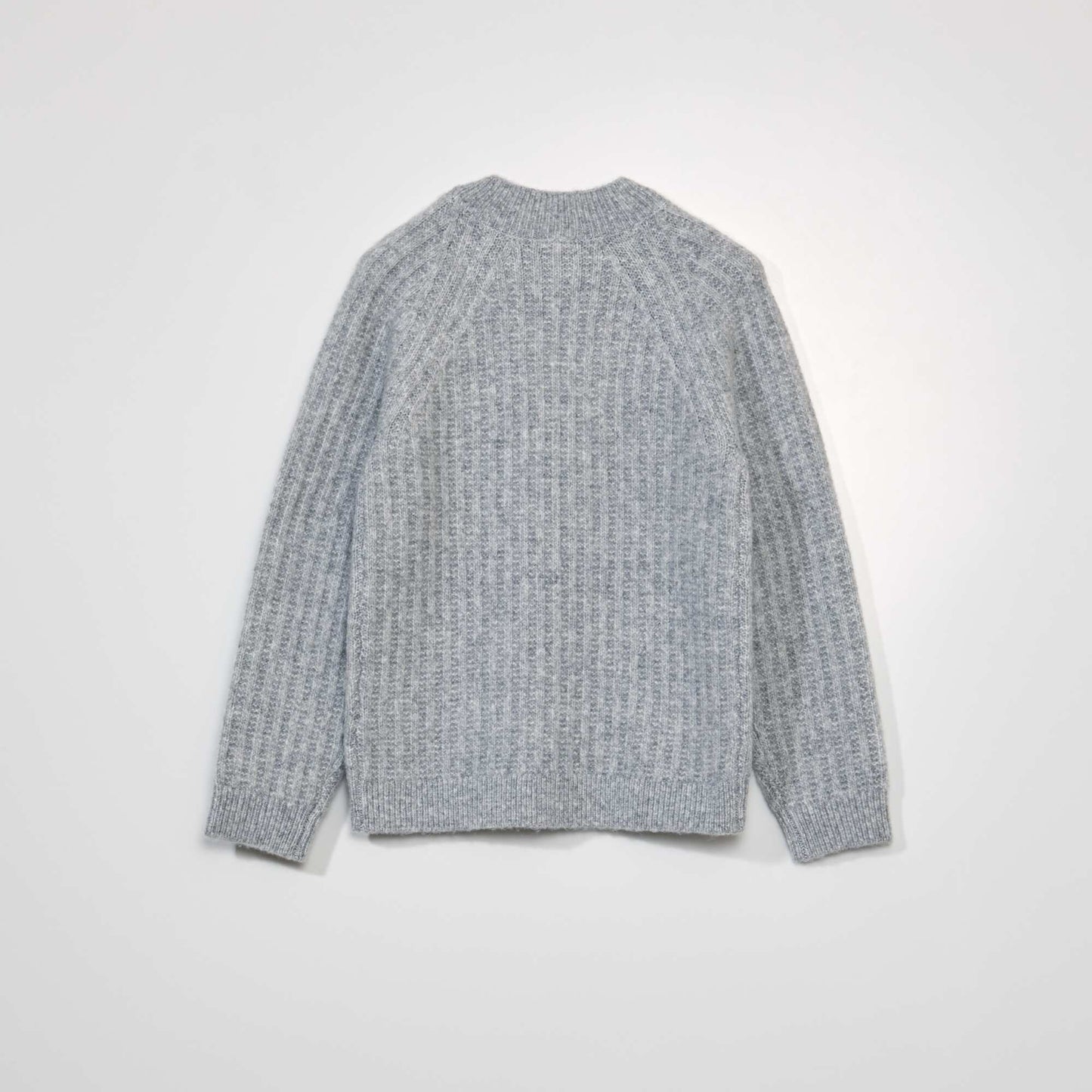 Pull en maille à col montant Gris