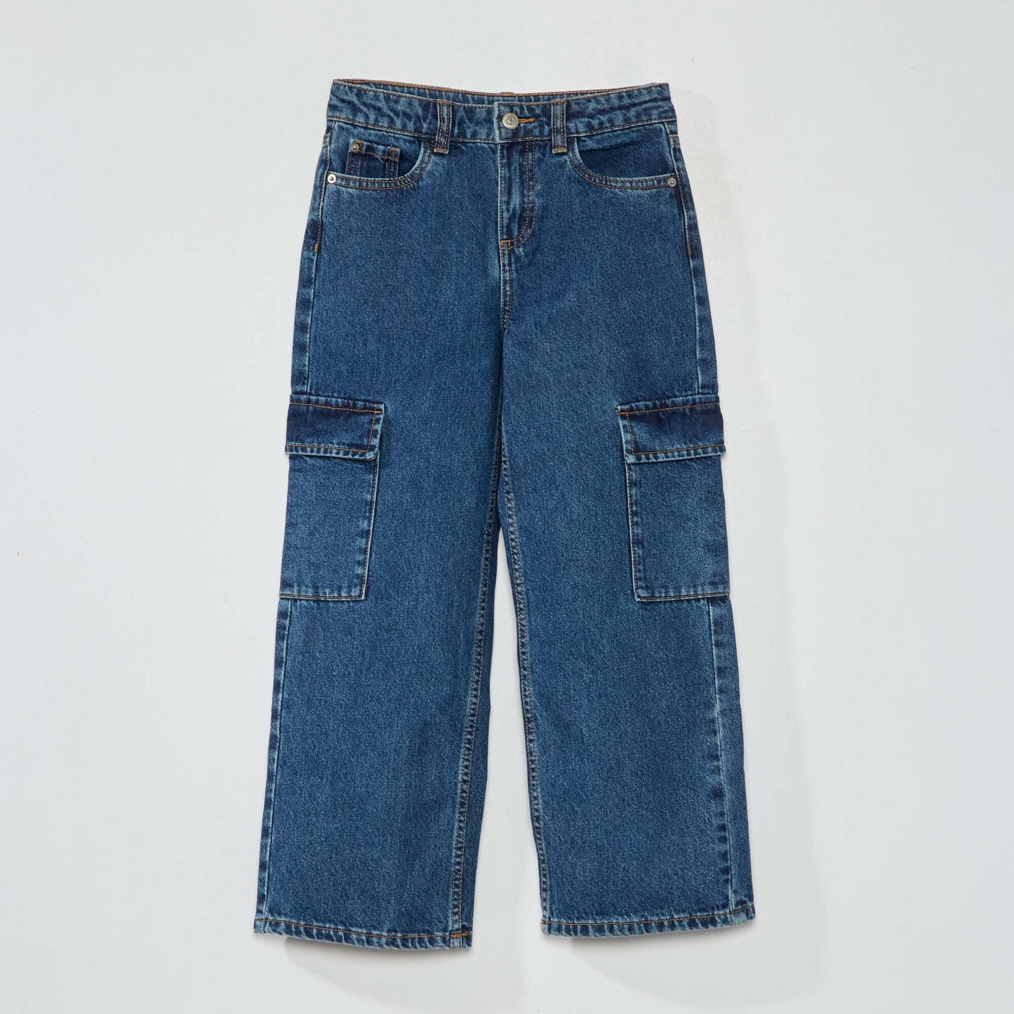 Pantalon en denim avec poches à rabats Bleu