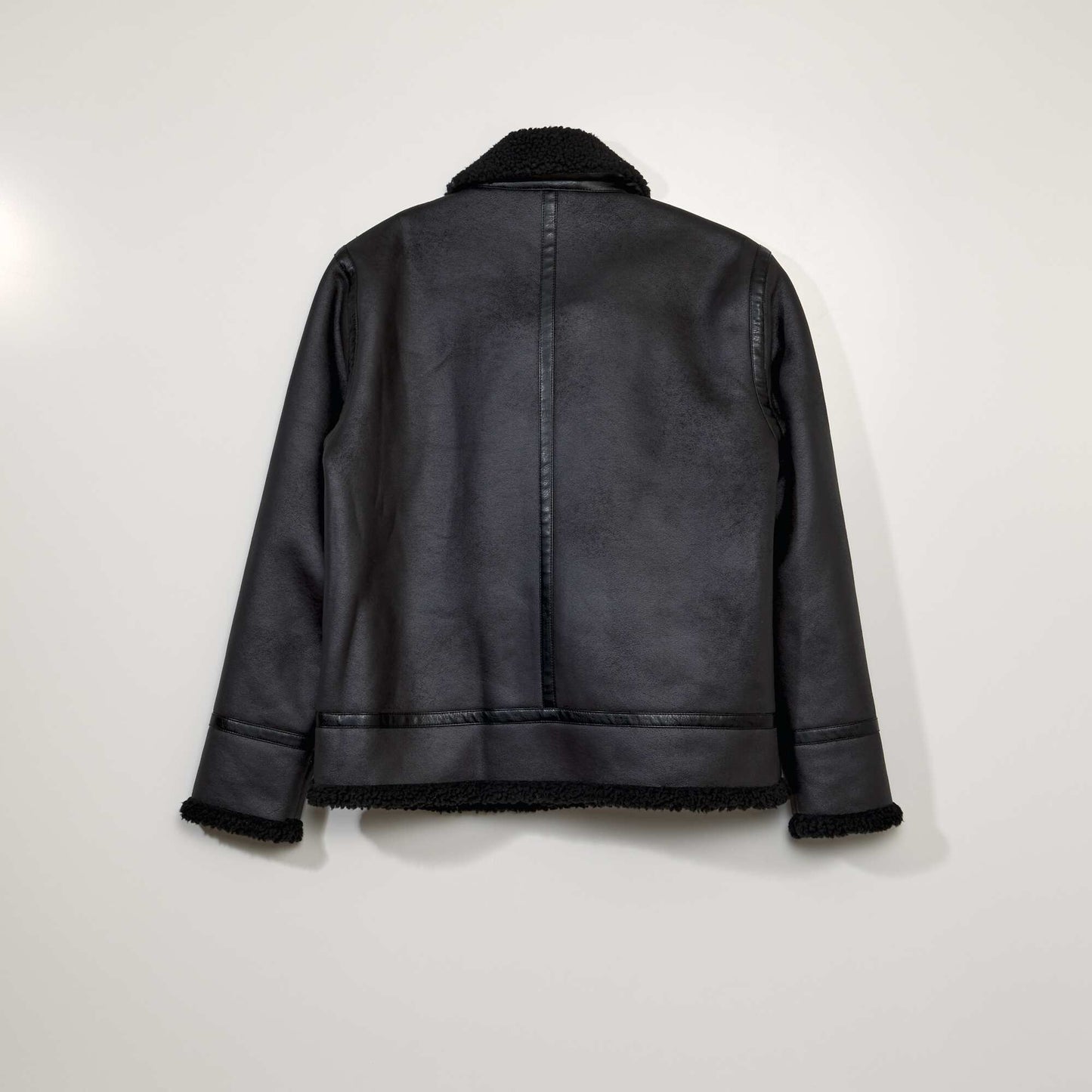 Blouson façon aviateur avec sherpa noir