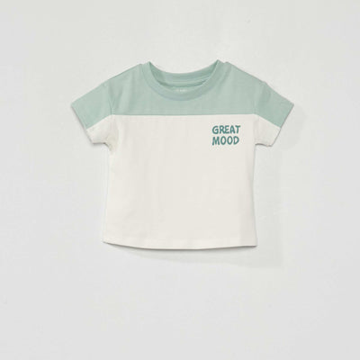 T-shirt manches courtes 'good mood' Vert
