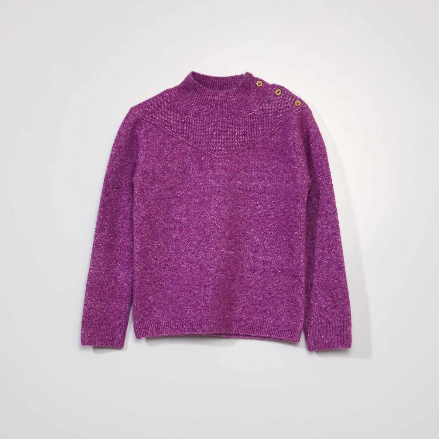 Pull en maille à col montant Violet