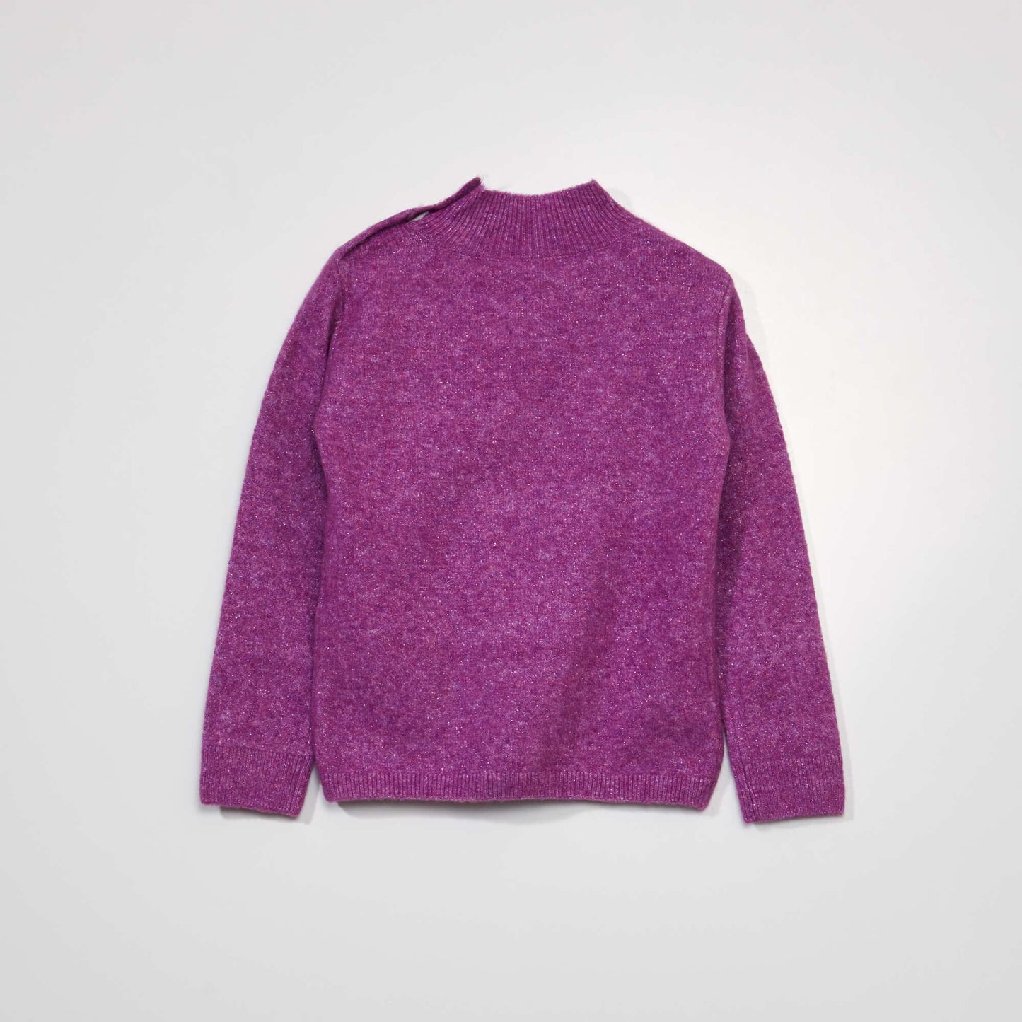 Pull en maille à col montant Violet