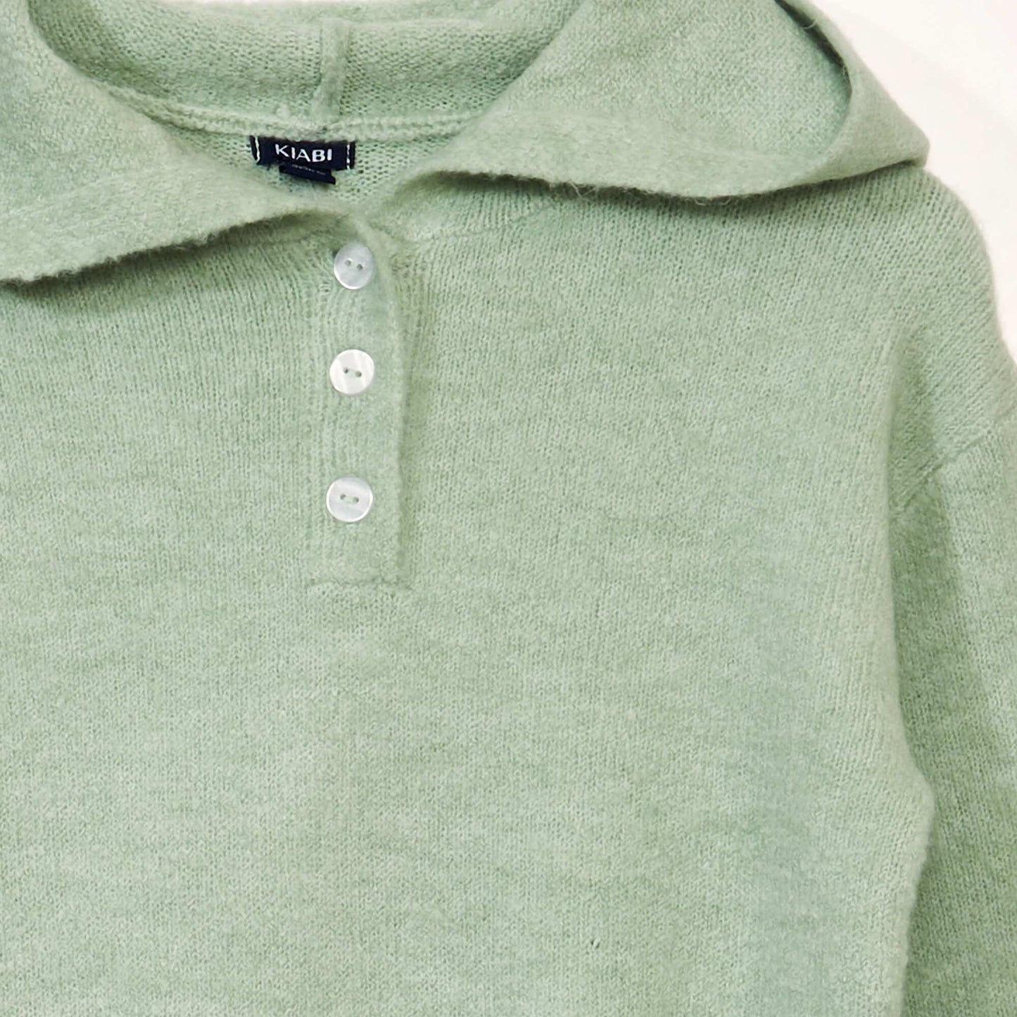 Robe pull en maille avec capuche Vert