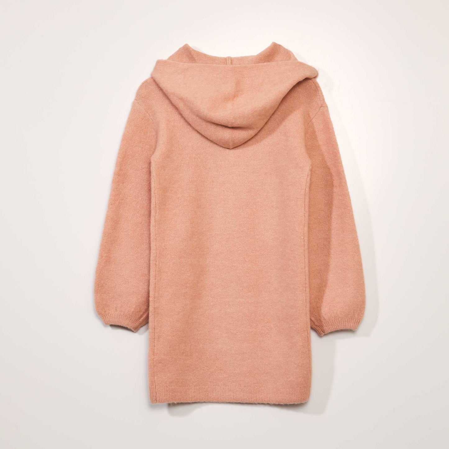 Robe pull en maille avec capuche Rose