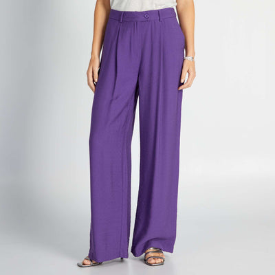 Pantalon fluide taille haute Violet