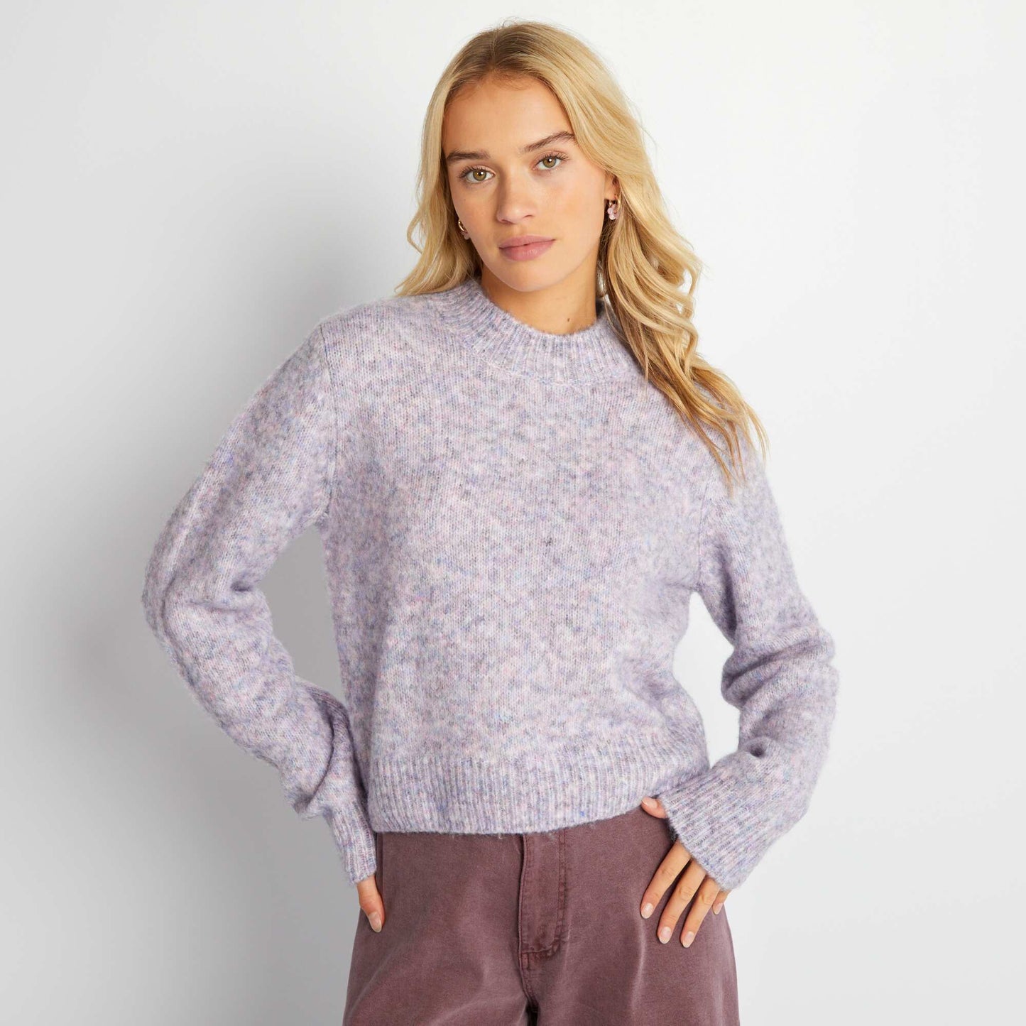 Pull en maille grosse jauge Violet