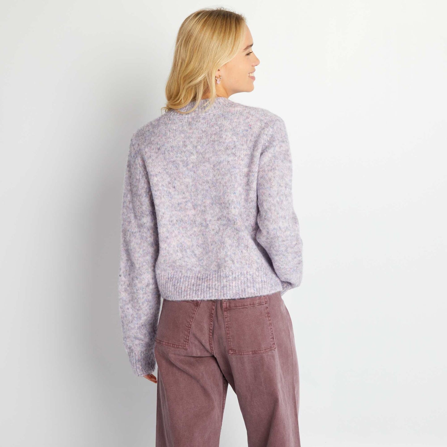 Pull en maille grosse jauge Violet