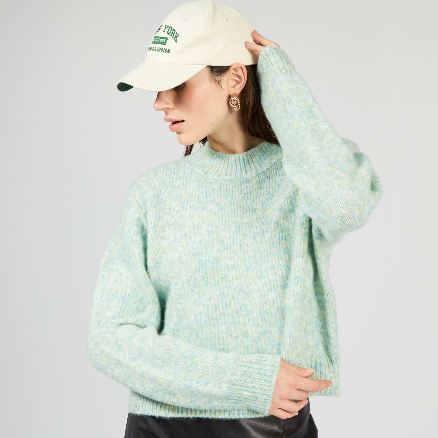 Pull en maille grosse jauge Vert