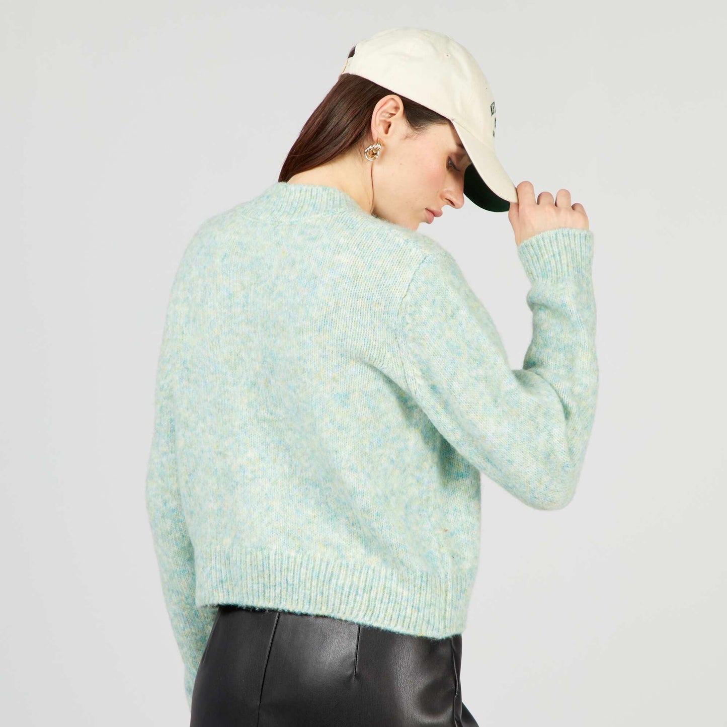 Pull en maille grosse jauge Vert