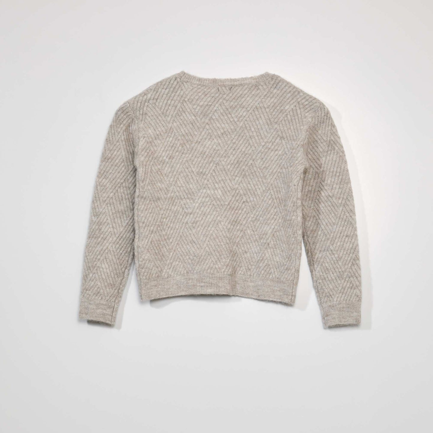 Pull en maille col rond Gris