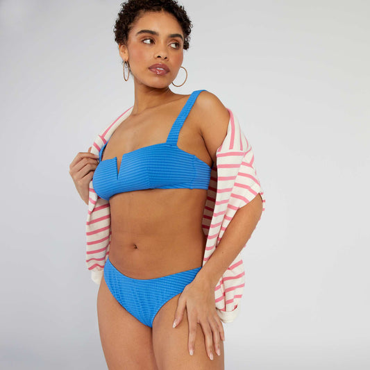 Culotte de bain taille haute Bleu