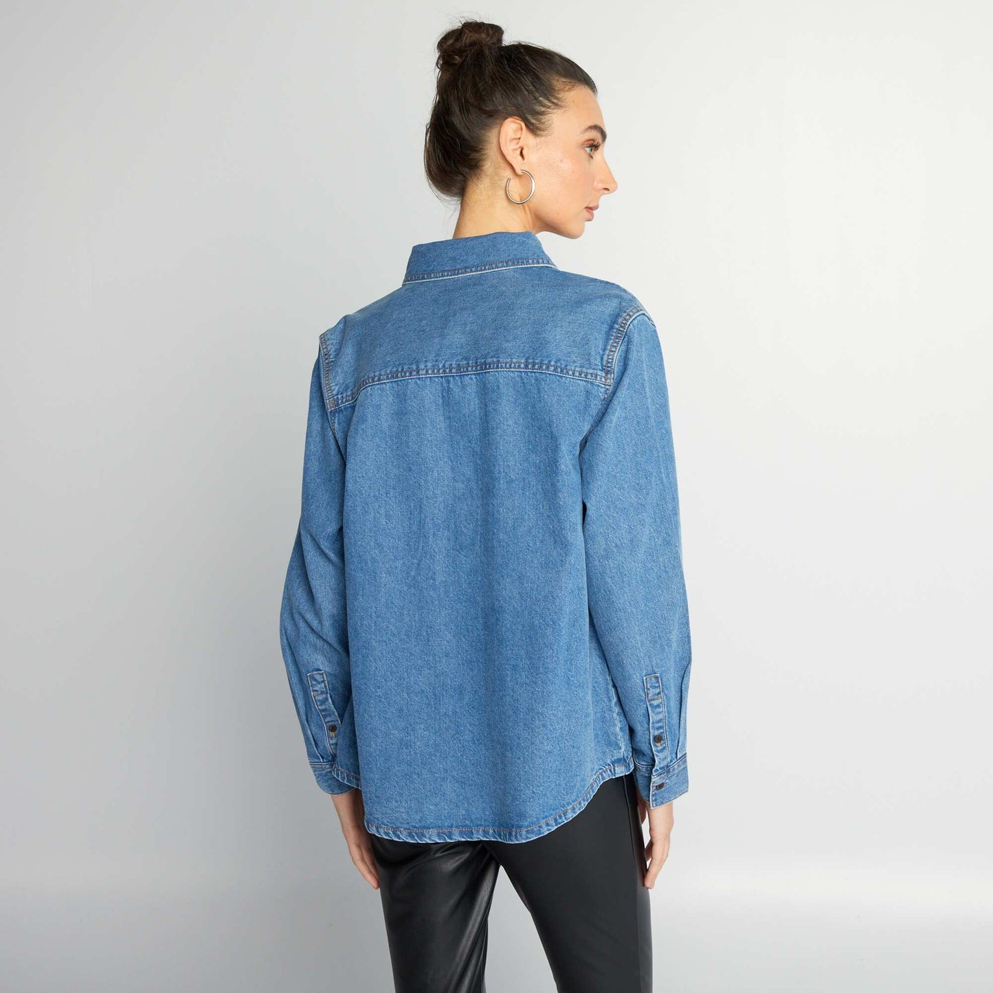 Chemise en denim Bleu