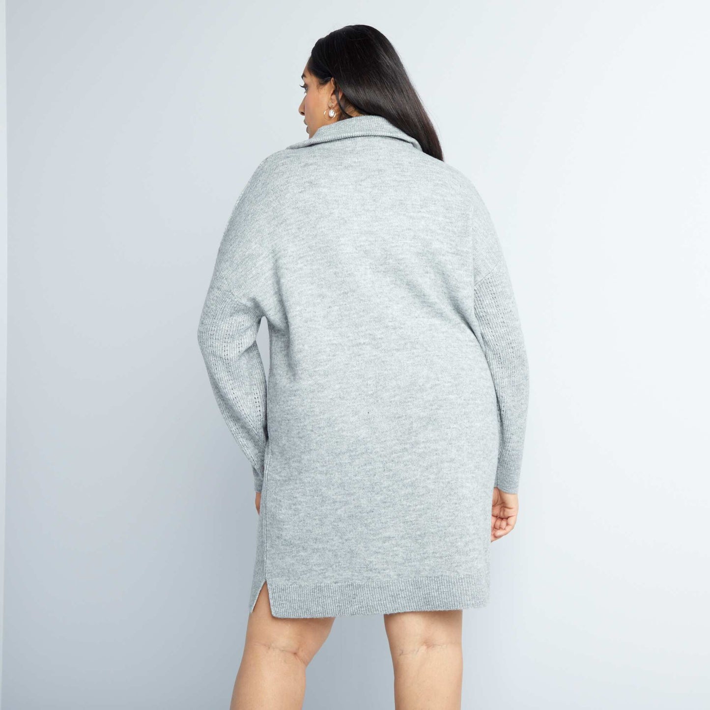 Robe pull avec col camionneur Gris