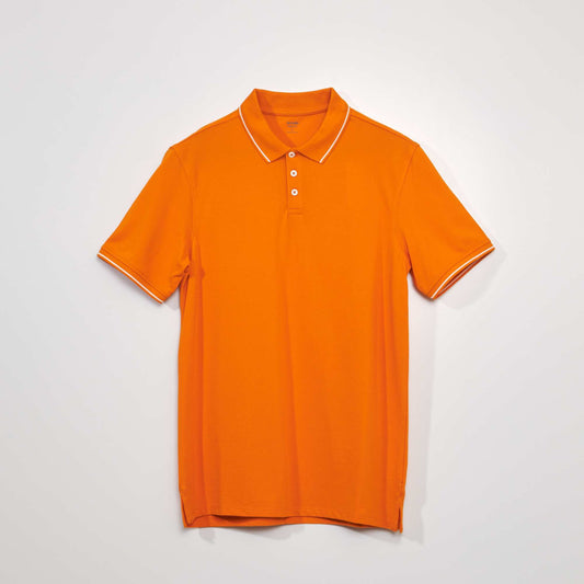 Polo en piqué de coton orange