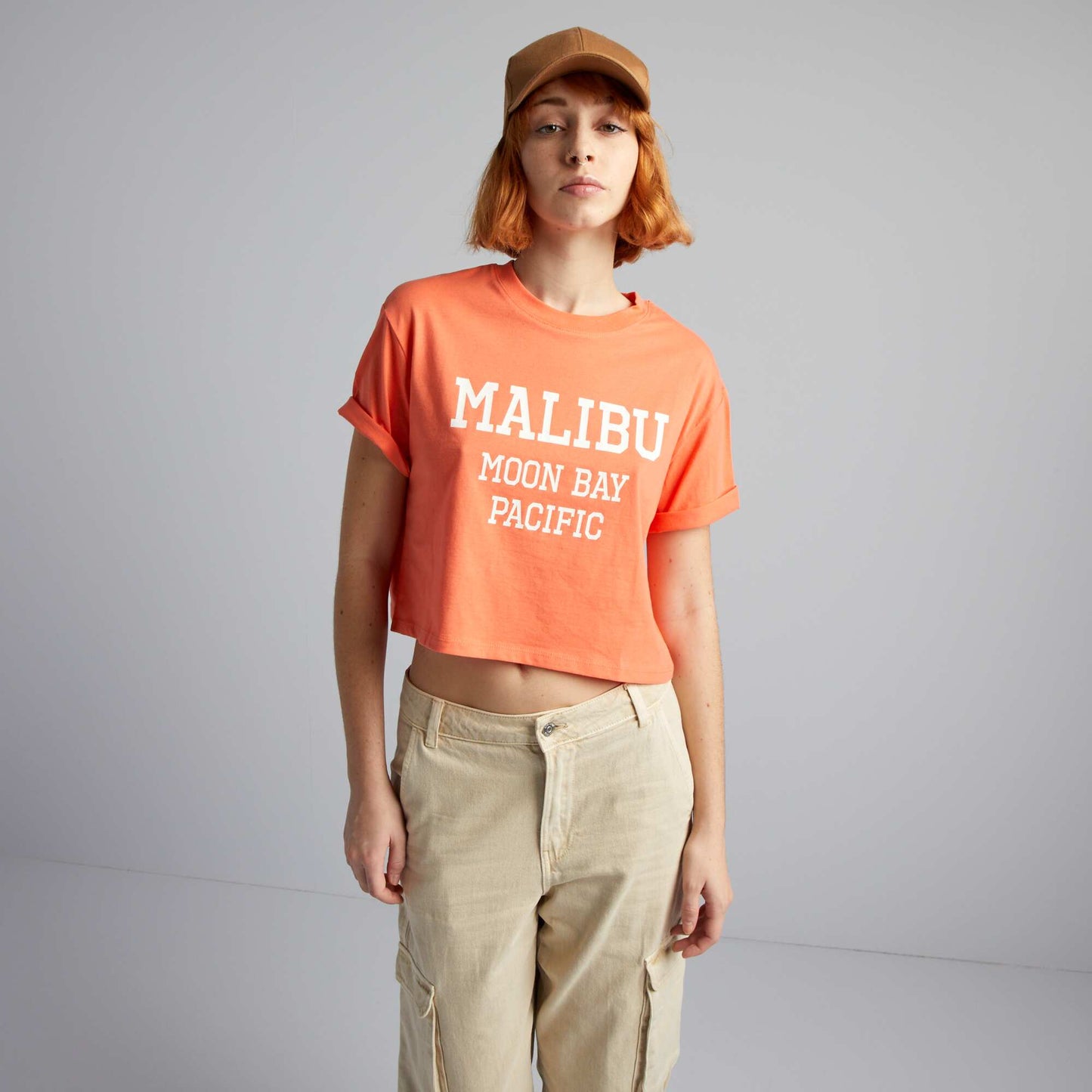 Crop-top en jersey Orange