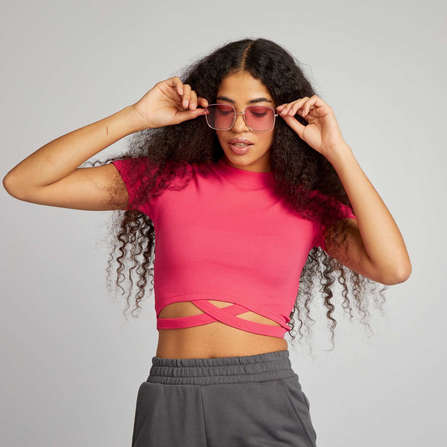 T-shirt cropped Rose