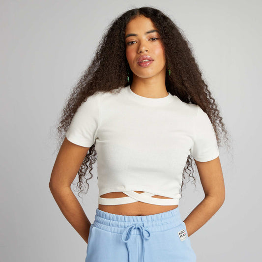 T-shirt cropped Blanc