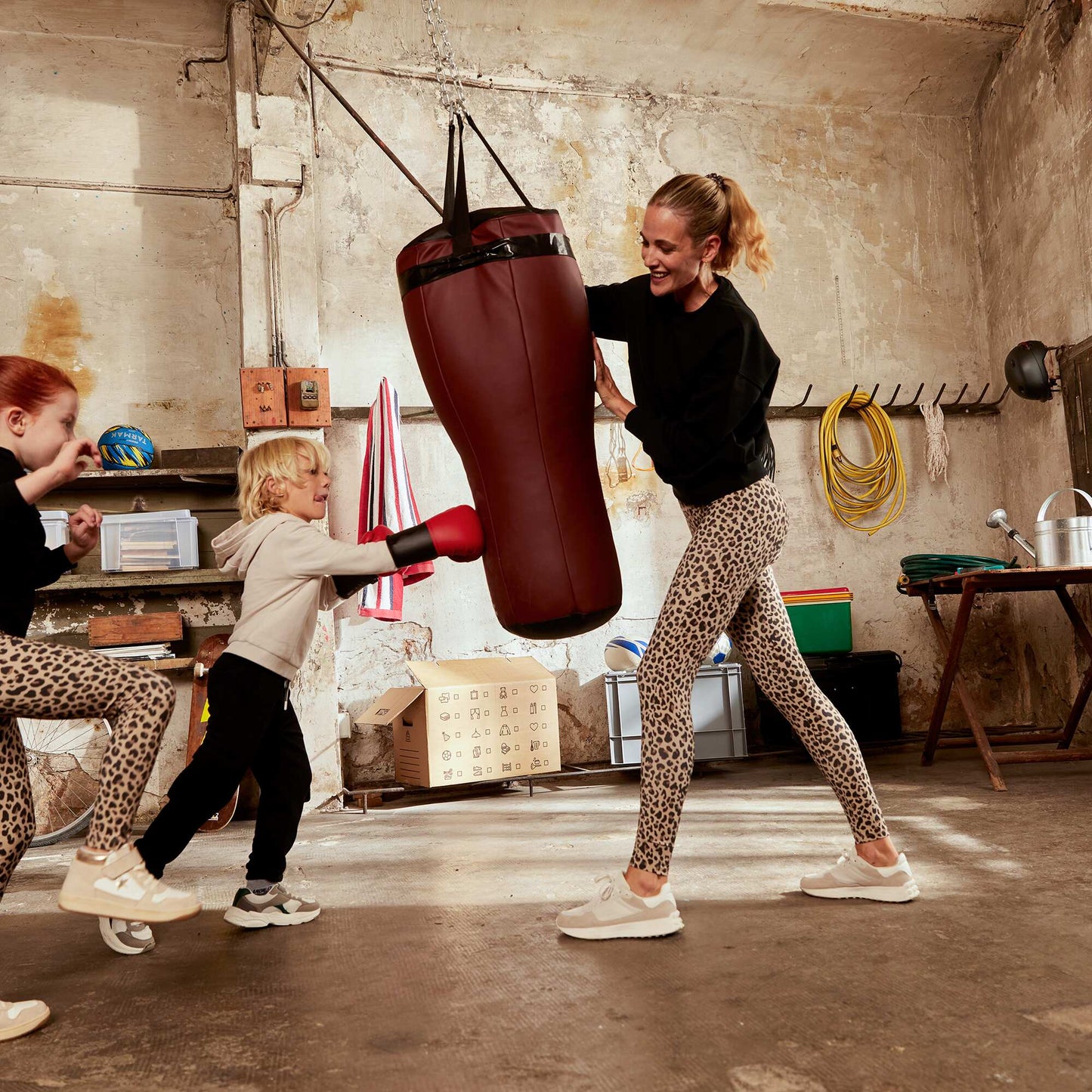 Legging avec imprimé léopard Marron