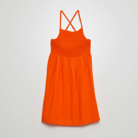 Robe avec fines bretelles Orange