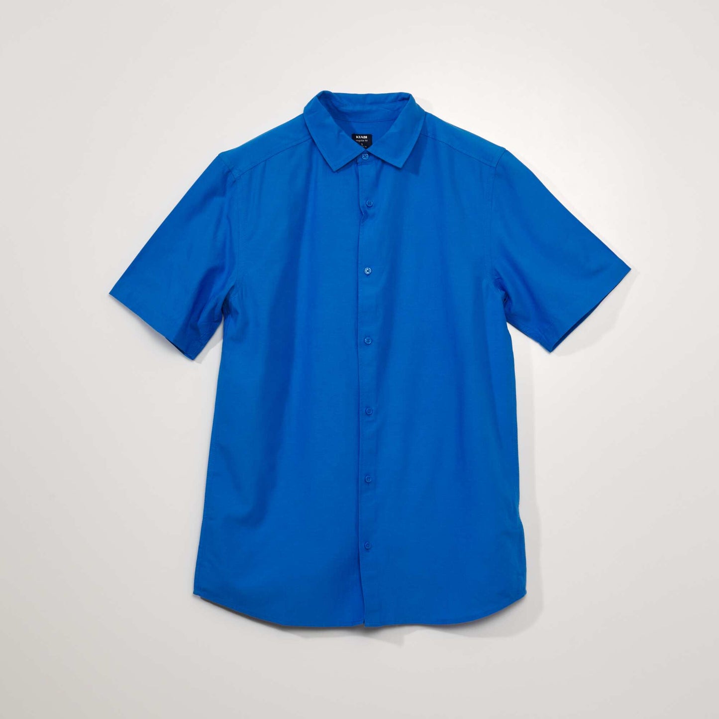 Chemise unie manches courtes Bleu