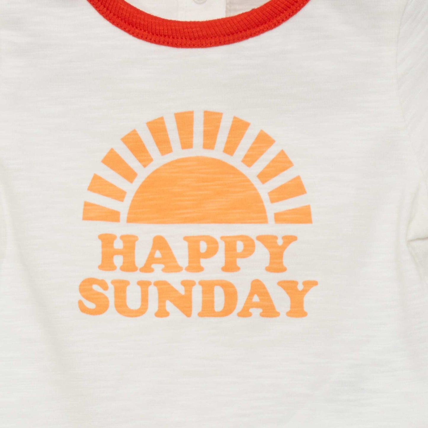 T-shirt manches courtes 'happy sunday' Blanc